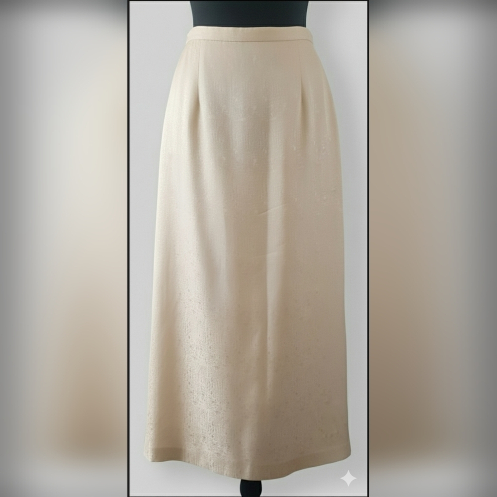 Silk 18 Vintage Y2K Spring Ivory Champagne Cottage Coquette Ethereal Maxi Skirt